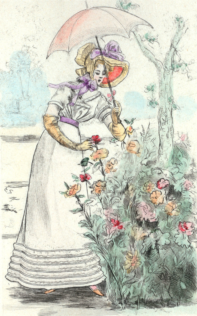 Detail of 1822, Women's fashion in nineteenth-century Paris by Henri Boutet
