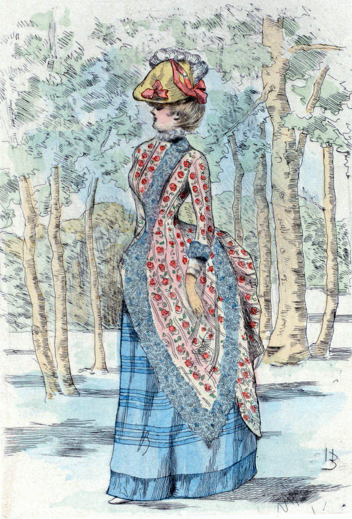 Detail of 1885, Women's fashion in nineteenth-century Paris by Henri Boutet