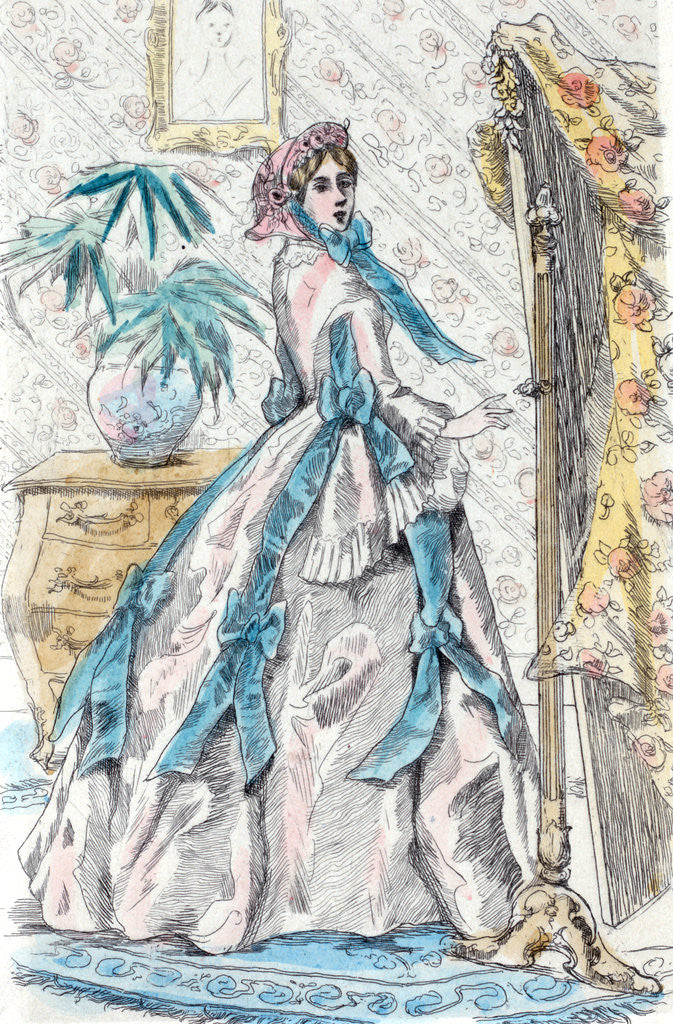 Detail of 1863, Women's fashion in nineteenth-century Paris by Henri Boutet
