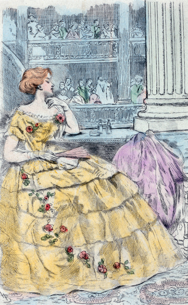 Detail of 1857, Women's fashion in nineteenth-century Paris by Henri Boutet