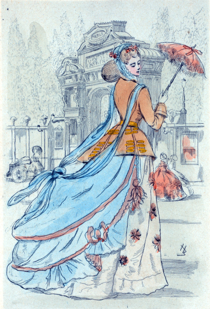 Detail of 1868, Women's fashion in nineteenth-century Paris by Henri Boutet