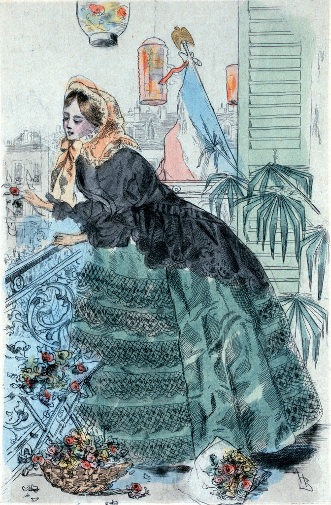Detail of 1859, Women's fashion in nineteenth-century Paris by Henri Boutet