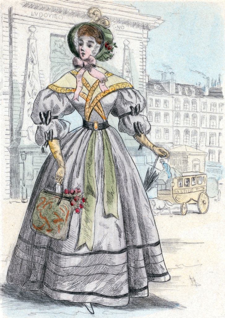 Detail of 1849, Women's fashion in nineteenth-century Paris by Henri Boutet