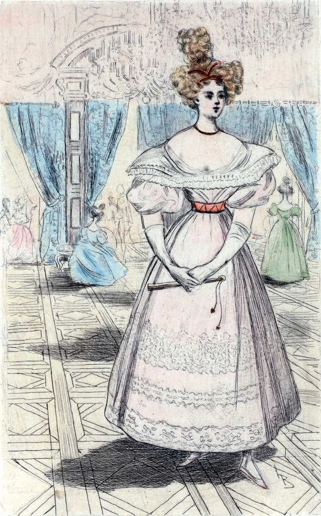 Detail of 1828, Women's fashion in nineteenth-century Paris by Henri Boutet