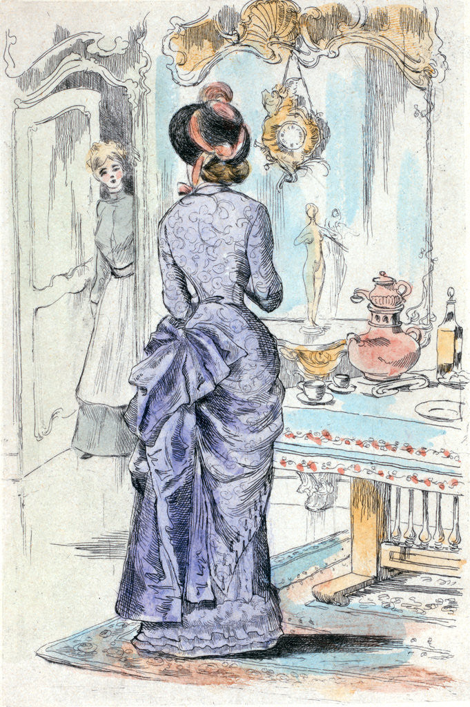 Detail of 1872, Women's fashion in nineteenth-century Paris by Henri Boutet