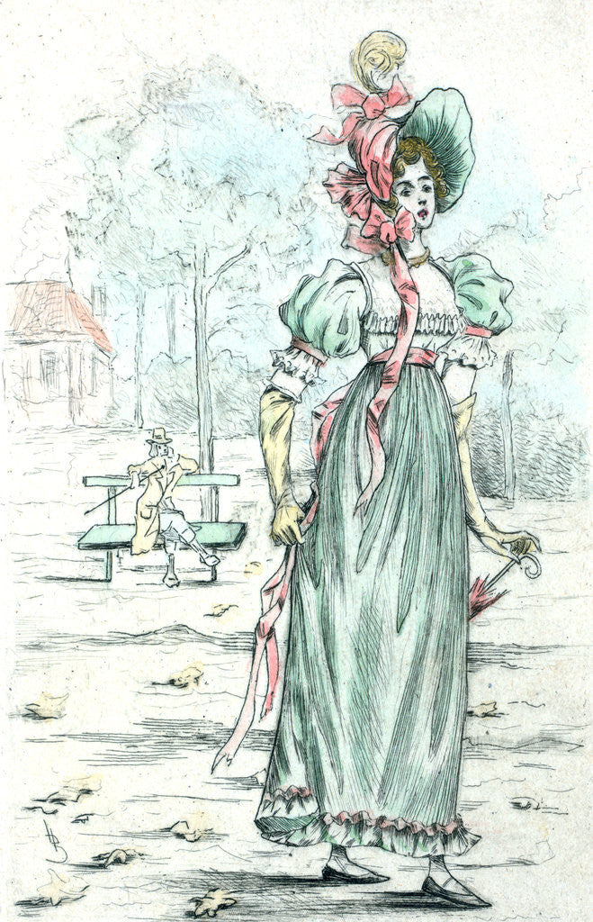 Detail of 1801, Women's fashion in nineteenth-century Paris by Henri Boutet