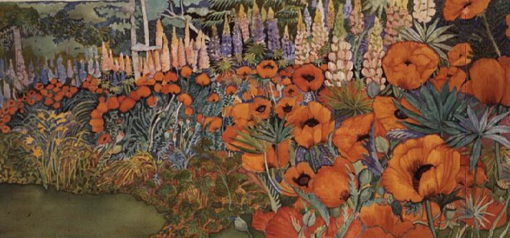 Detail of Poppy Border by Lillian Delevoryas