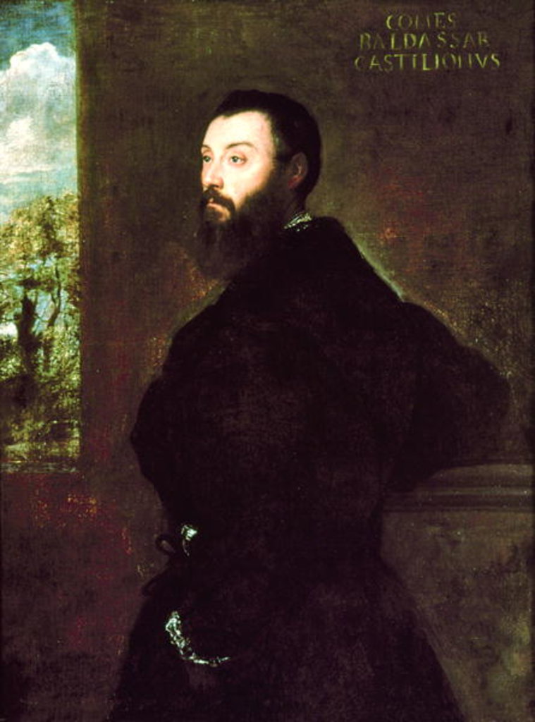 Detail of Portrait of Baldassare Castiglione 1523 by Titian