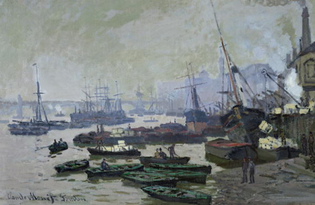 Detail of Boats in the Pool of London, 1871 by Claude Monet