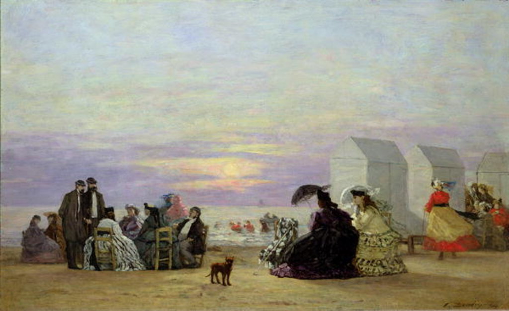 Detail of Beach Scene, Evening, 1864 by Eugene Louis Boudin