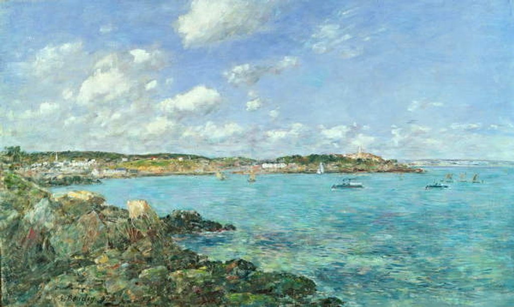 Detail of The Bay of Douarnenez, 1897 by Eugene Louis Boudin