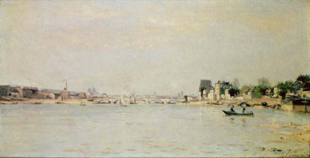 Detail of View on the River Seine by Stanislas Victor Edouard Lepine