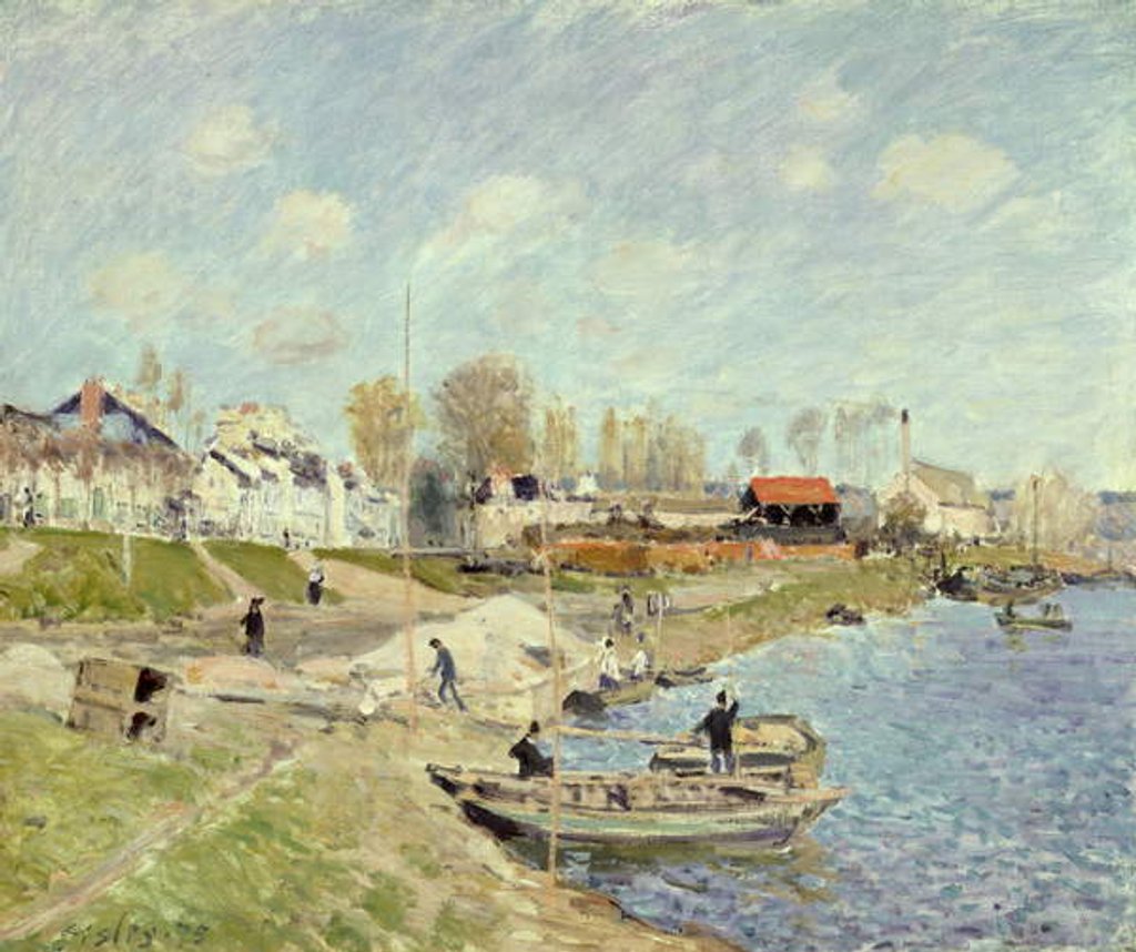 Detail of The Quay at Sable near Port-Marly, 1875 by Alfred Sisley