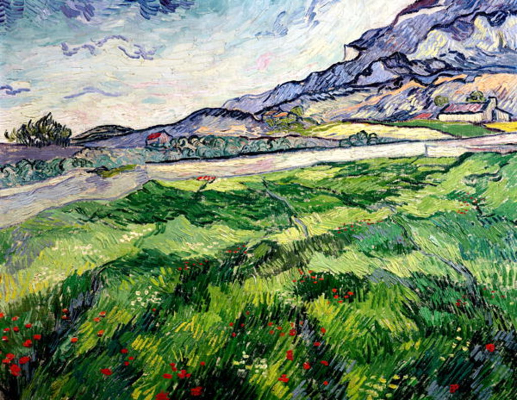 Detail of The Green Wheatfield behind the Asylum, 1889 by Vincent van Gogh