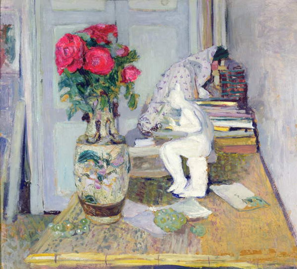 Detail of Statuette by Maillol and Red Roses, c.1903-05 by Edouard Vuillard