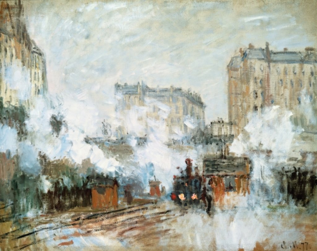 Detail of Exterior of the Gare Saint-Lazare, Arrival of a Train, 1877 by Claude Monet