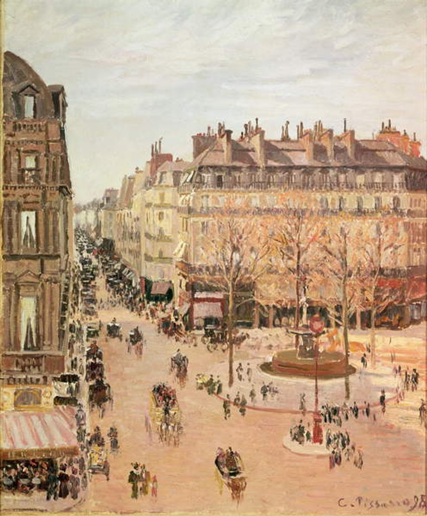 Detail of Rue Saint-Honore, Sun Effect, Afternoon, 1898 by Camille Pissarro