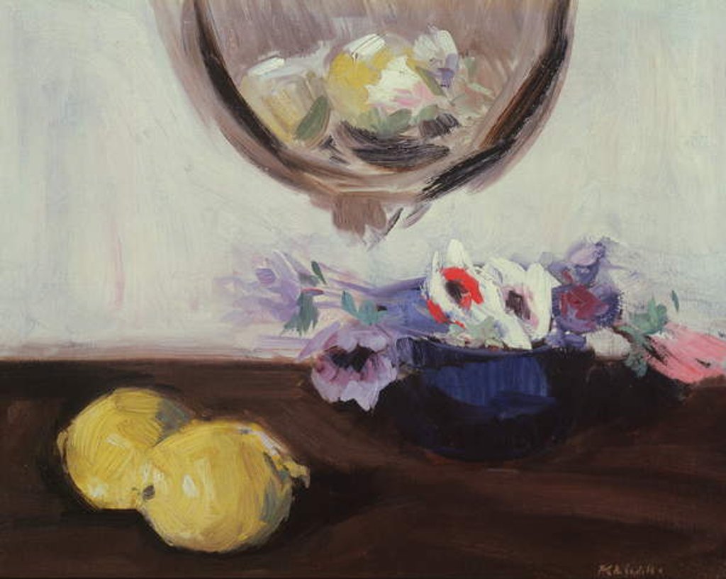 Detail of Anemones and Lemons by Francis Campbell Boileau Cadell
