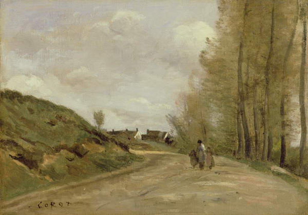 Detail of The Road in Gouvieux, c.1850-60 by Jean Baptiste Camille Corot