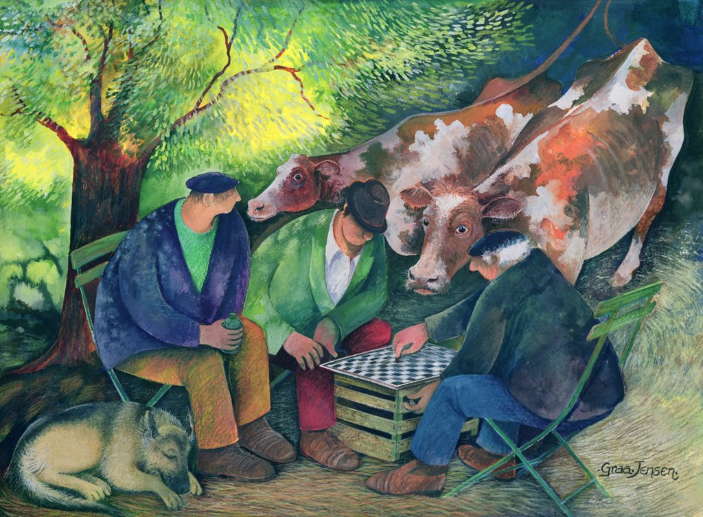 Detail of Cow Dealers by Lisa Graa Jensen