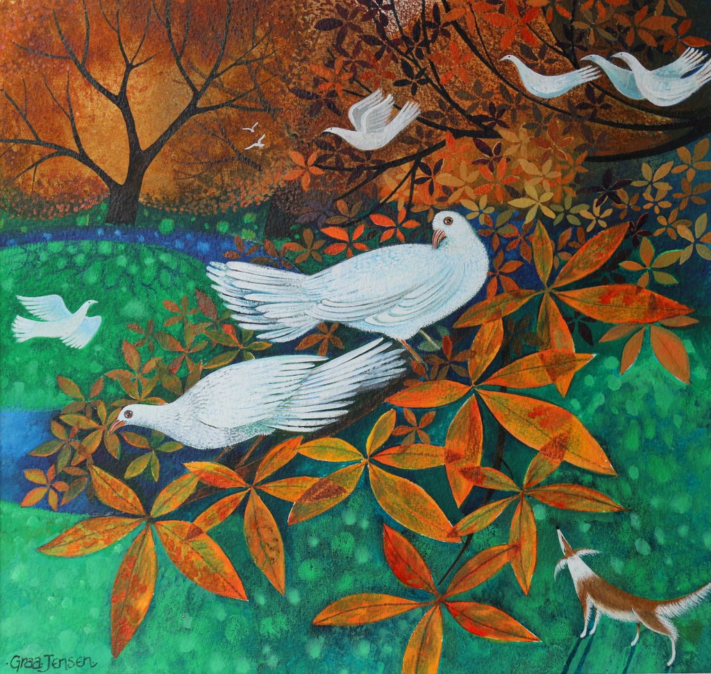 Detail of White Doves, 2016 by Lisa Graa Jensen