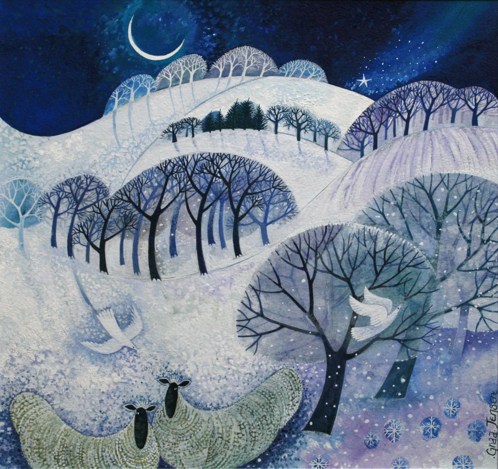 Detail of Snowy Night by Lisa Graa Jensen