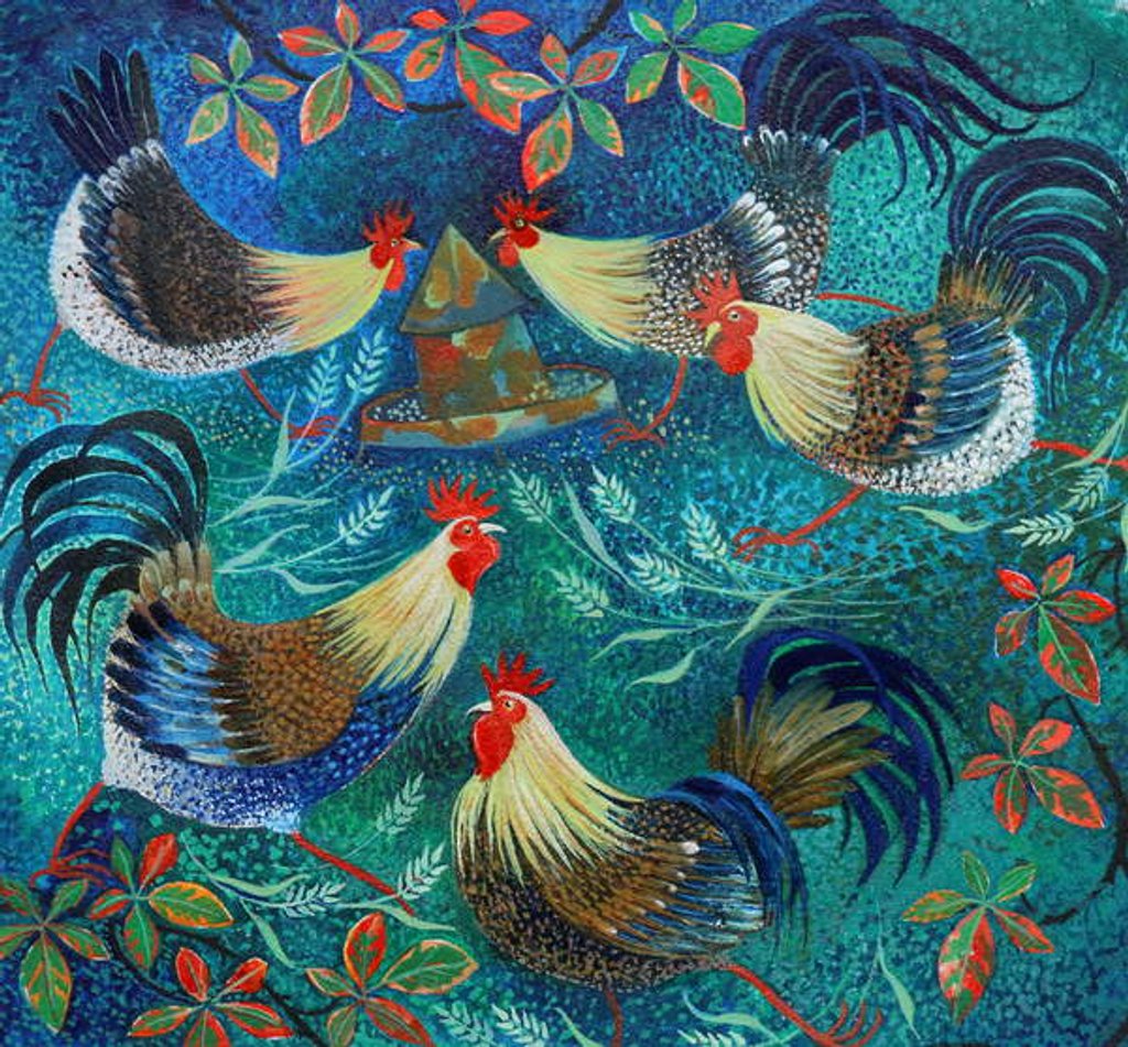 Detail of Hungry Hens, 2019 by Lisa Graa Jensen