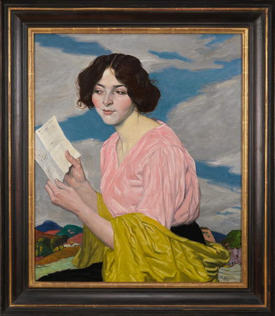 Detail of The Love Letter c.1918 by William Strang