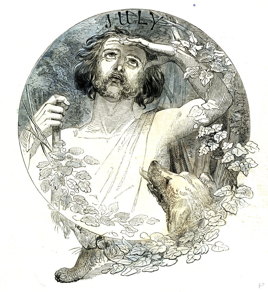 Detail of July 1847 Man Dog Month by Anonymous