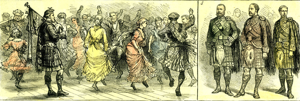 Detail of The Court in the Highlands 1880 the Gillie Ball Three Knights of the Garter Scotland by Anonymous