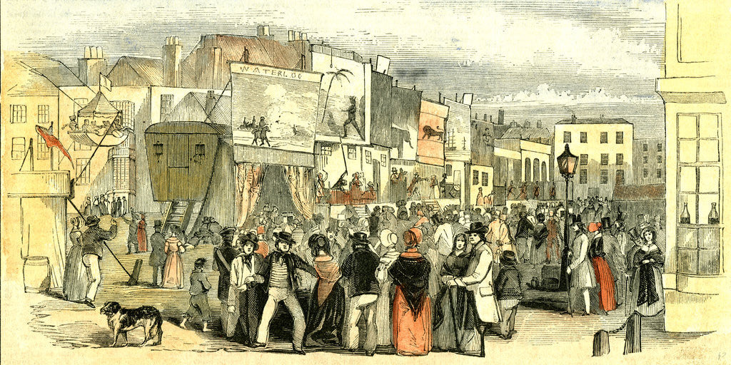 Detail of Portsmouth Fair UK 1847 Free Mart Fair Fifteen Days Followed by Portsdown Fair the Open Hand of Portsmouth 9th of July by Anonymous