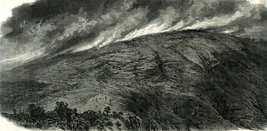 Detail of Mont Vuache Switzerland 1870 Haute Savoie Fire Mountain by Anonymous