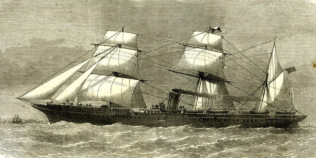 Detail of The Deccan Steamship UK 1869 from Southampton for the Indian Ocean for the Suez and Calcutta Line Great Britain by Anonymous