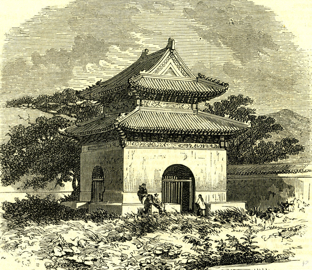 Detail of Kiosk at Beijing 1866 China by Anonymous