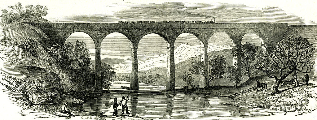 Detail of Lowther Viaduct UK 1846 Opening of the Lancaster and Carlisle Railway in December by Anonymous