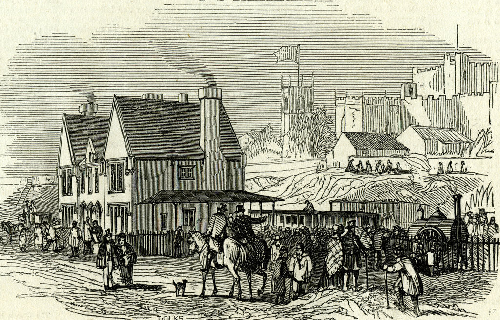 Detail of Lancaster Station UK 1846 Opening of the Lancaster and Carlisle Railway by Anonymous