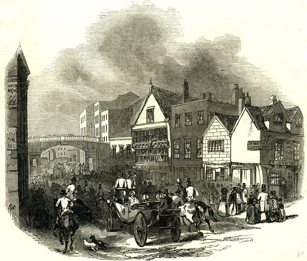 Detail of Chester UK 1846 Lower Bridge Street. The Cup Day by Anonymous