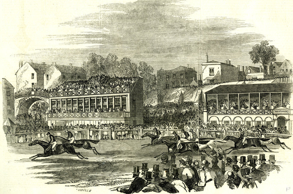 Detail of Chester UK 1846 Chester Races. The Race for the Cup by Anonymous