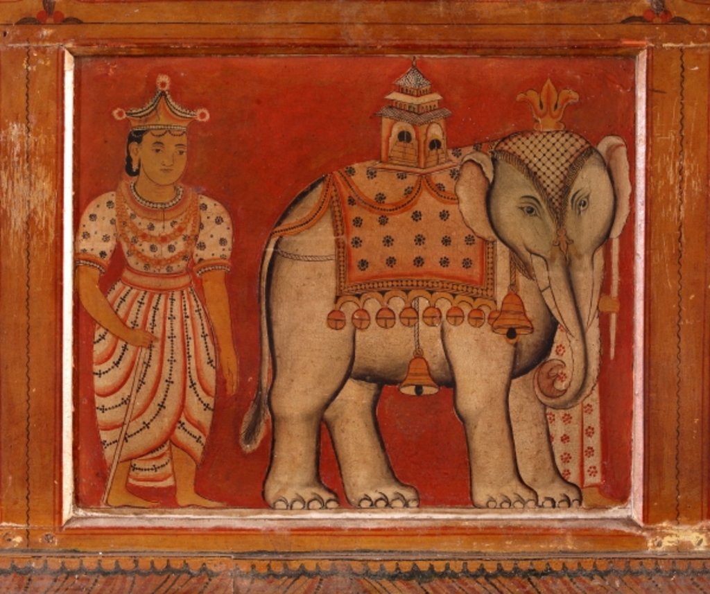 Detail of Wall painting of an elephant in the Subdharama Temple, Dehiwala by Sri Lankan School