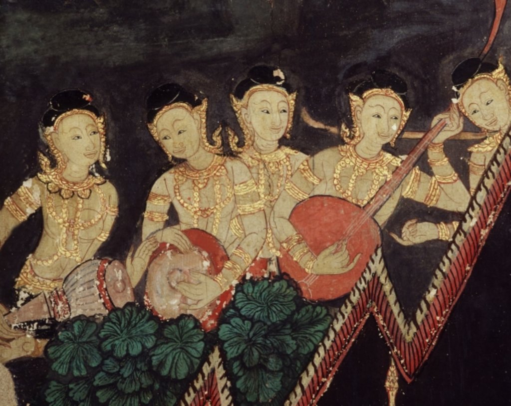 Detail of Detail of heavenly musicians by School Thai