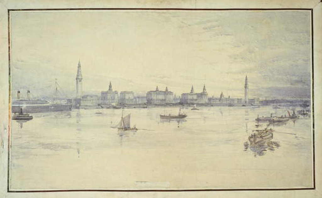 Detail of Project for Liverpool Waterfront by Harold Chalton Bradshaw