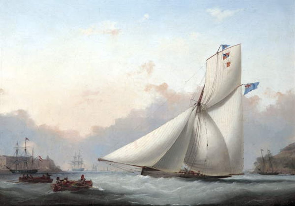 Detail of A Cutter Yacht in Plymouth Sound by Nicholas Matthews Condy