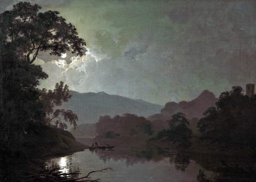 Detail of Snowdon by Moonlight, 1792 by Joseph Wright of Derby