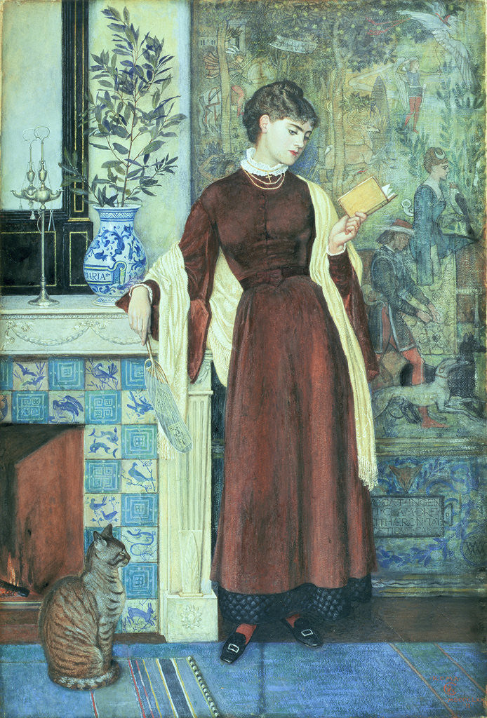 Detail of At Home: A Portrait, 1872 by Walter Crane