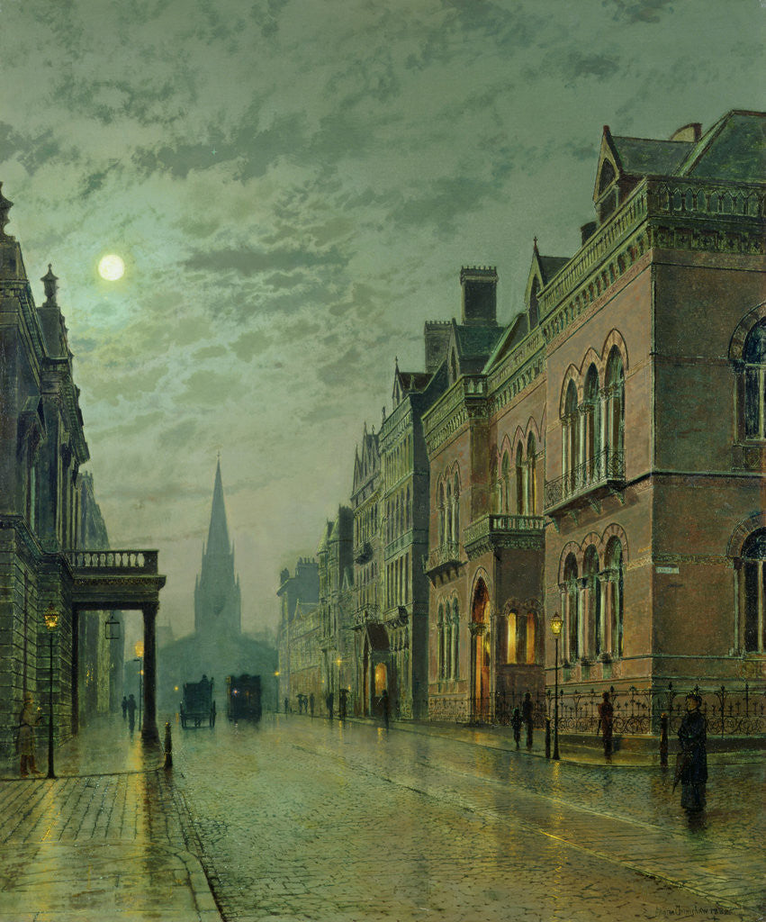 Detail of Park Row, Leeds, 1882 by John Atkinson Grimshaw