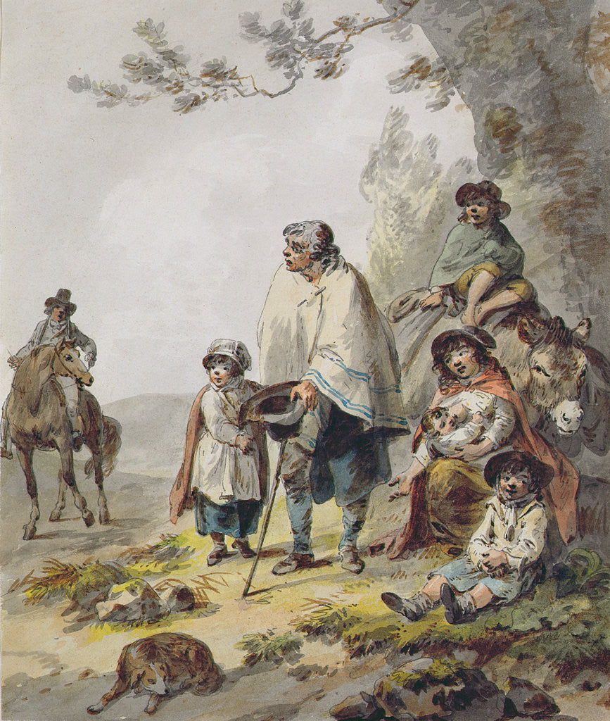 Detail of A Gypsy Family by Julius Caesar Ibbetson