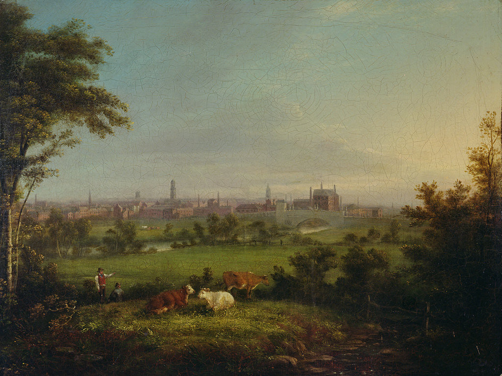 Detail of Leeds from the Meadows, c.1825 by Joseph Rhodes