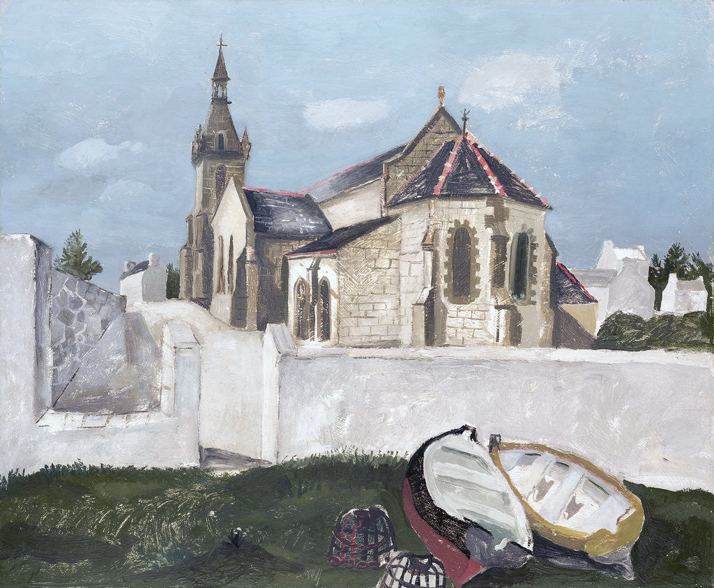 Detail of Treboul Church, Brittany, 1930 by Christopher Wood