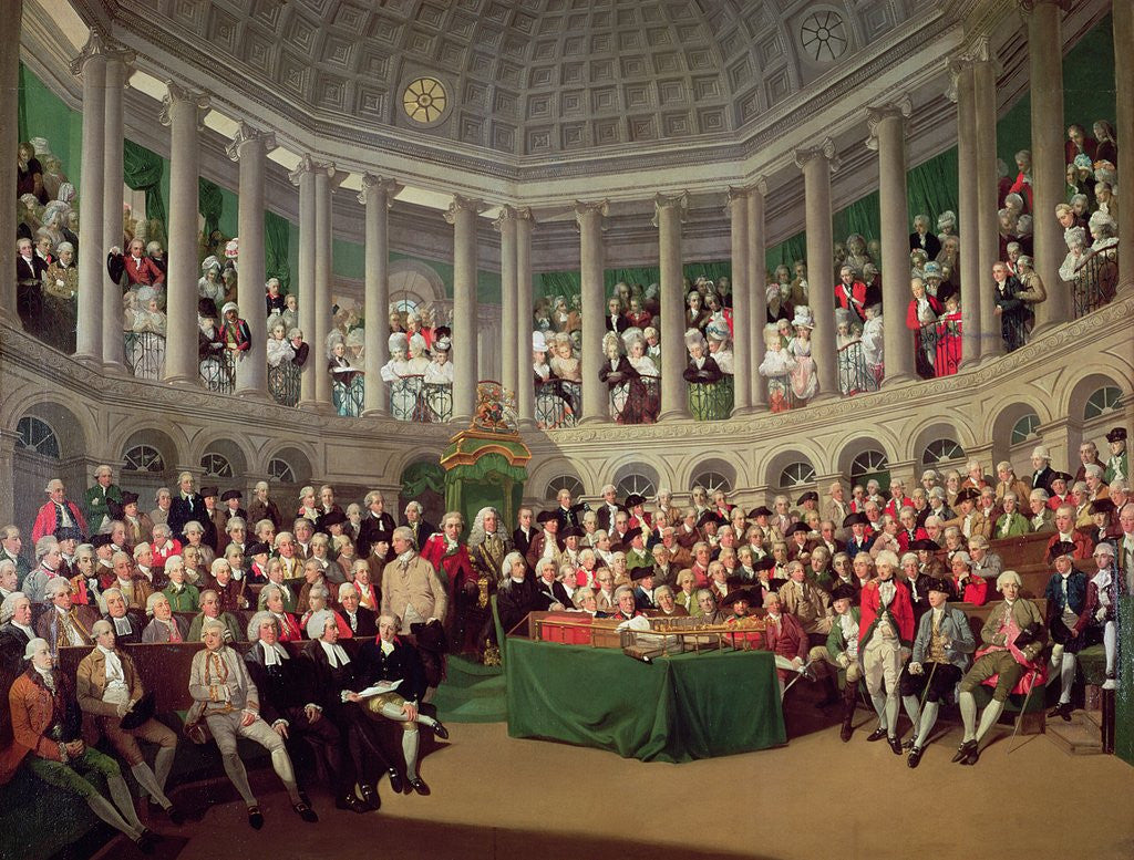 Detail of The Irish House of Commons, 1780 by Francis Wheatley