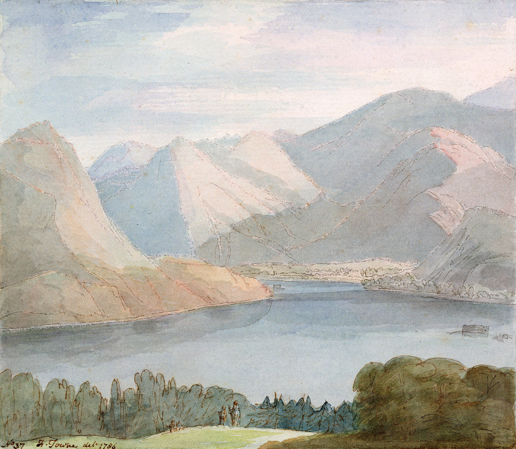 Detail of Ullswater from Gowbarrow Park, 1786 by Francis Towne